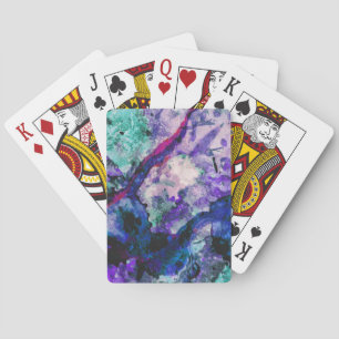 Fluorite Crystal Geode Marble Abstract Playing Cards