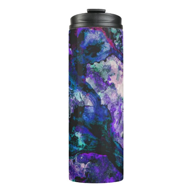 Fluorite Crystal Geode Marble Abstract Thermal Tumbler (Front)