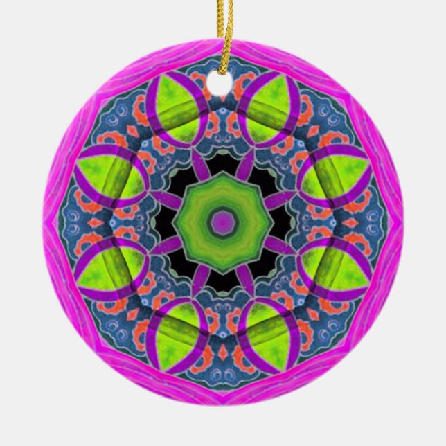 FluRoDelica Flower Sticker Ceramic Tree Decoration (Front)