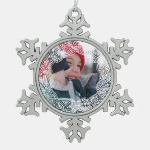 Flurry Snowflake Pewter Christmas Ornament