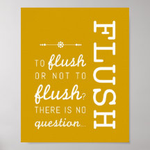 Flush | Bathroom Rules Poster Art Print 8x10