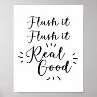 Flush it Flush it Bathroom Sign
