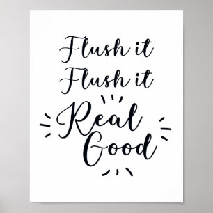 Flush it Flush it Bathroom Sign