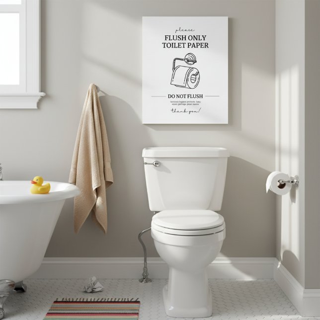 Flush Only Toilet Paper | Bathroom Poster (Flush Only Toilet Paper | Bathroom Poster)