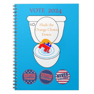 Flush The Orange Clown Thunder_Cove Notebook