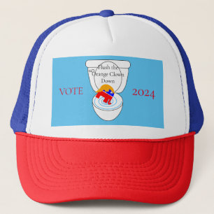 Flush The Orange Clown Thunder_Cove Trucker Hat