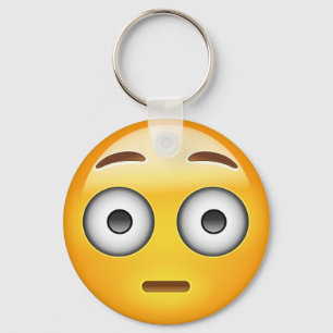 Flushed Face Emoji Key Ring