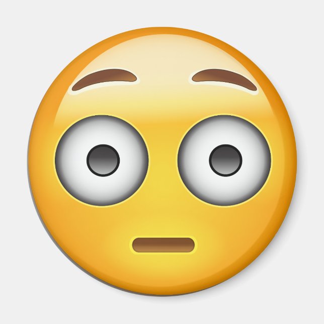 Flushed Face Emoji Magnet (Front)