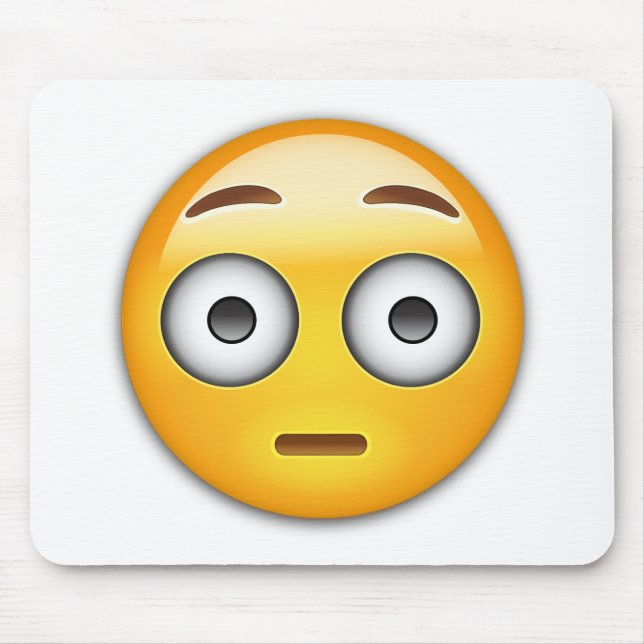 Flushed Face Emoji Mouse Mat (Front)