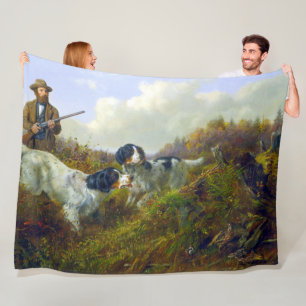 Flushing Grouse Long Lake Game Bird Hunting Fleece Blanket