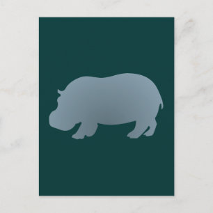 Flusspferd hippo hippopotamus postcard