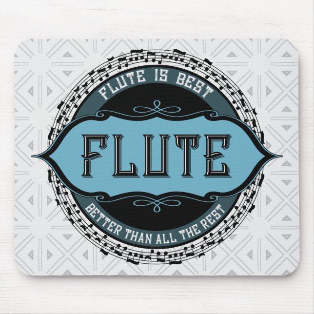 Flute Best Music Note Circle Mouse Mat (Front)