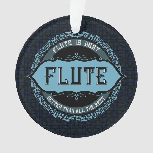 Flute Best Music Note Circle Ornament (Front)