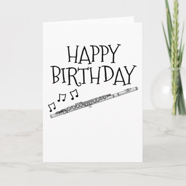 Flute Birthday Card Flautist Woodwind Musician (Front)