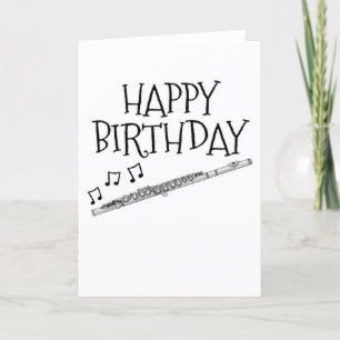 Flute Birthday Card Flautist Woodwind Musician
