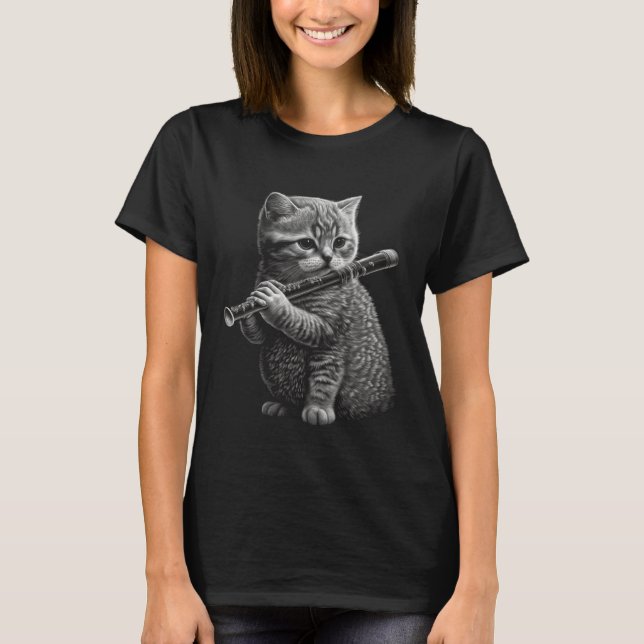 Flute Cat T-Shirt (Front)