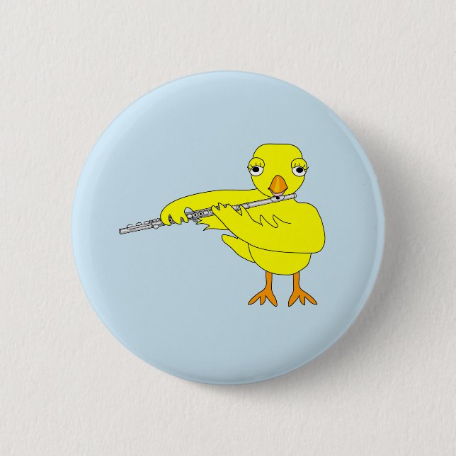 Flute Chick 6 Cm Round Badge (Front)