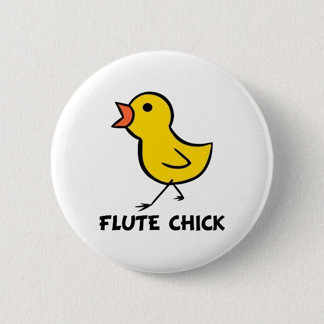 Flute Chick 6 Cm Round Badge (Front)