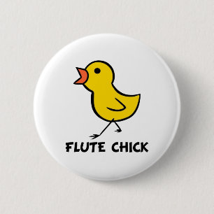 Flute Chick 6 Cm Round Badge
