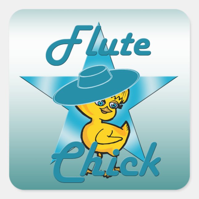 Flute Chick #7 Square Sticker (Front)