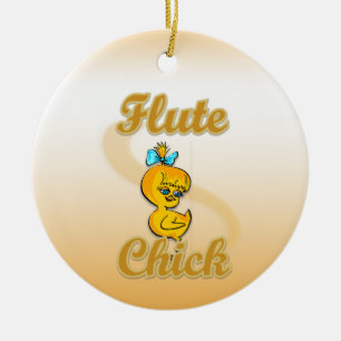 Flute Chick Ceramic Tree Decoration