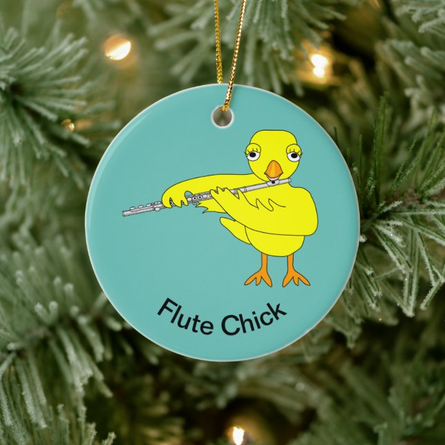 Flute Chick Ceramic Tree Decoration (Tree)