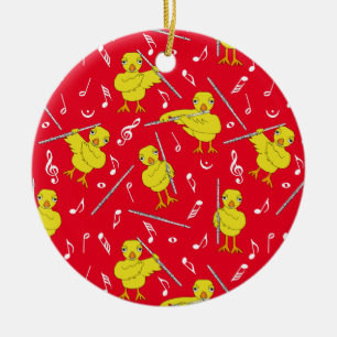Flute Chick Flutes Music Notes  Ceramic Ornament