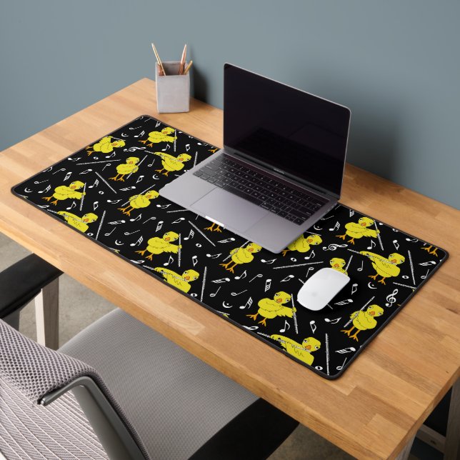 Flute Chick Music Notes Desk Mat (Office 2)