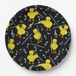 Flute Chick Music Notes Paper Plate