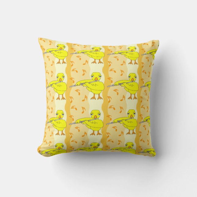 Flute Chick Pattern Cushion (Front)