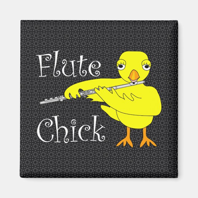 Flute Chick Text Magnet (Front)