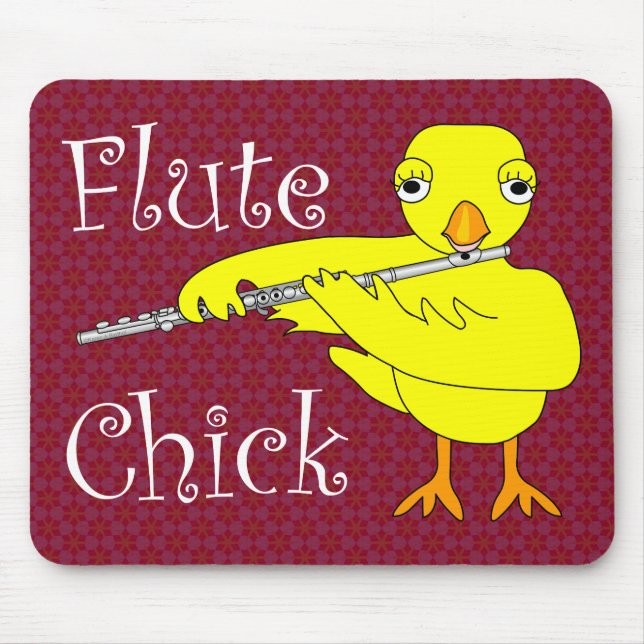 Flute Chick Text Mouse Mat (Front)
