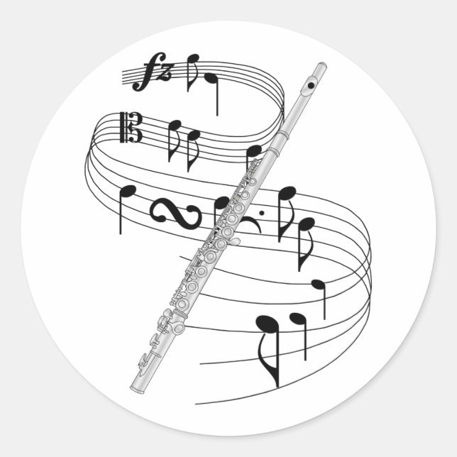 Flute Classic Round Sticker (Front)