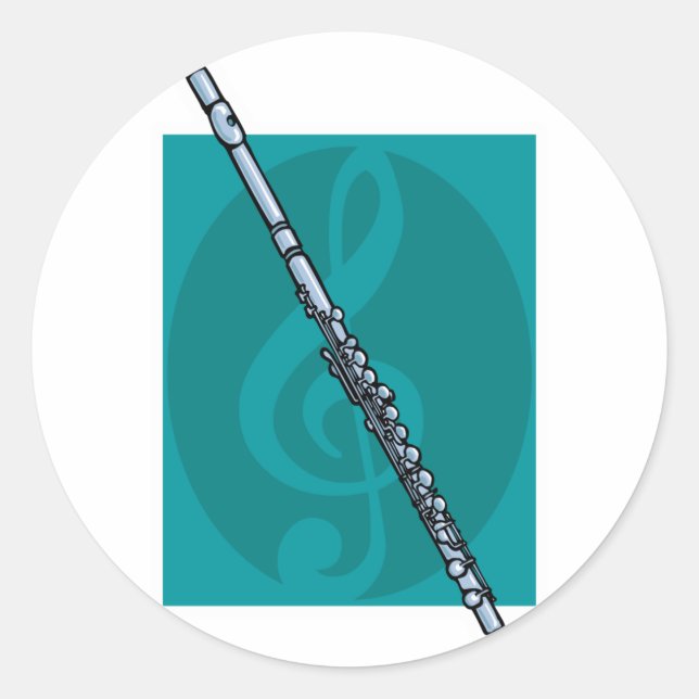 flute classic round sticker (Front)