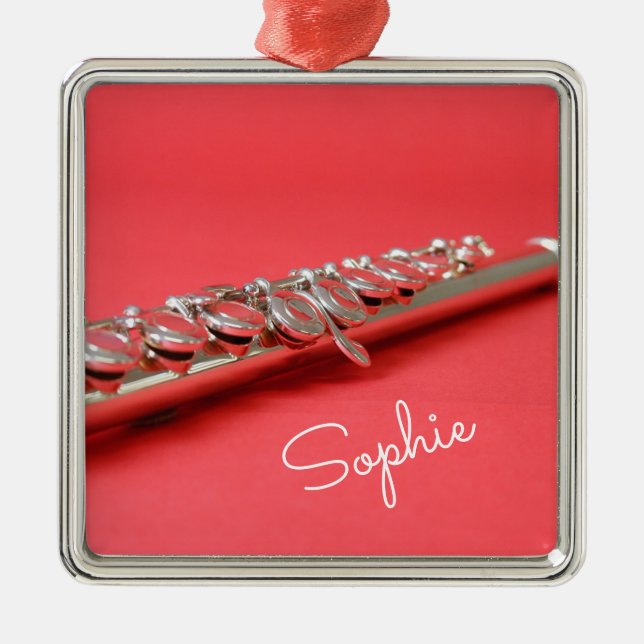 Flute classical music instrument name metal tree decoration (Front)