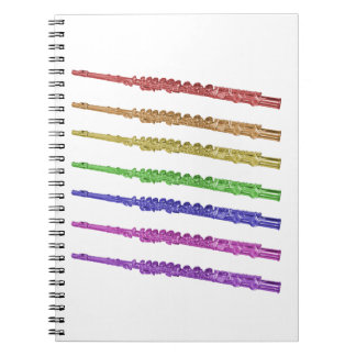 Flute Colourful Rainbow Notebook