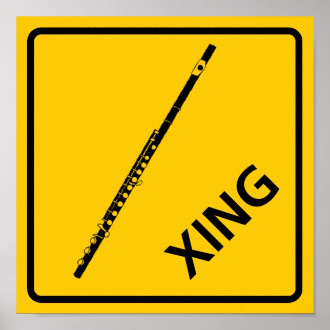 Flute Crossing Highway Sign (Front)