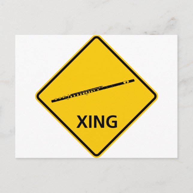 Flute Crossing Highway Sign Postcard (Front)