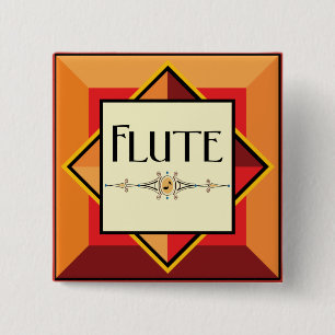 Flute Decorative Block 15 Cm Square Badge