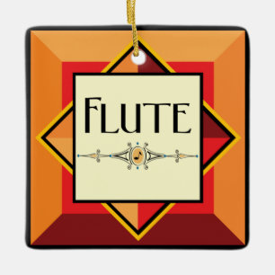 Flute Decorative Block Ceramic Ornament