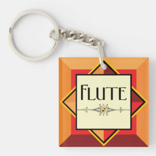 Flute Decorative Block Key Ring