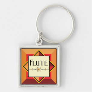 Flute Decorative Block Key Ring