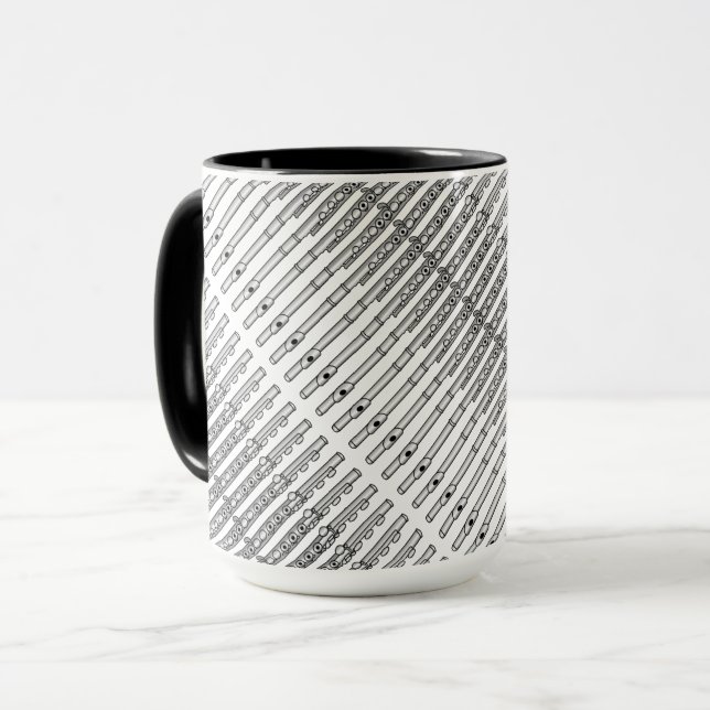 Flute Drawing Pattern Mug (Front Left)