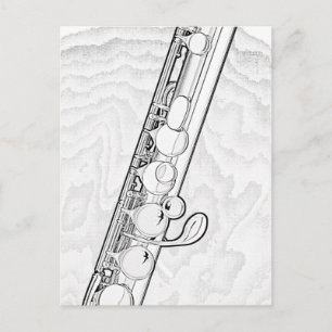 Flute Drawing Postcard