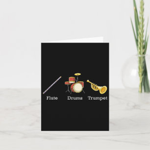 Flute Drums Trumpet Band Instruments Subtle Anti T Card