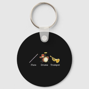 Flute Drums Trumpet Band Instruments Subtle Anti T Key Ring
