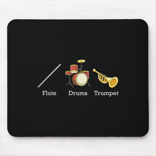 Flute Drums Trumpet Nd Instruments Subtle Anti Tru Mouse Mat (Front)