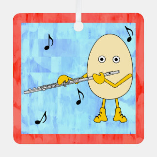 Flute Egghead Metal Tree Decoration