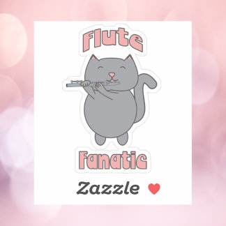 Flute Fanatic Pink Grey Cat