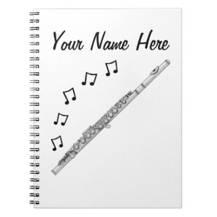 Flute Flautist Musician Music Teacher Custom Notebook